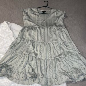 Green ruffle dress! Only worn once!